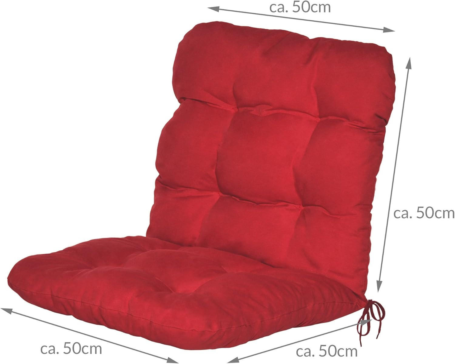 NIEDERLEHNERAUFLAGE Flair NL 100/50/8cm Rot - Rot, Textil (50/8/100cm) - Beautissu 