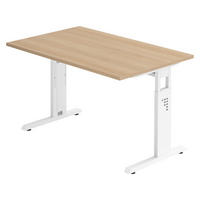 SCHREIBTISCH Serie-O 80/120/74 cm in Eichefarben/Weiß - Eichefarben/Weiß, Holzwerkstoff (80/120/74cm) - bümö