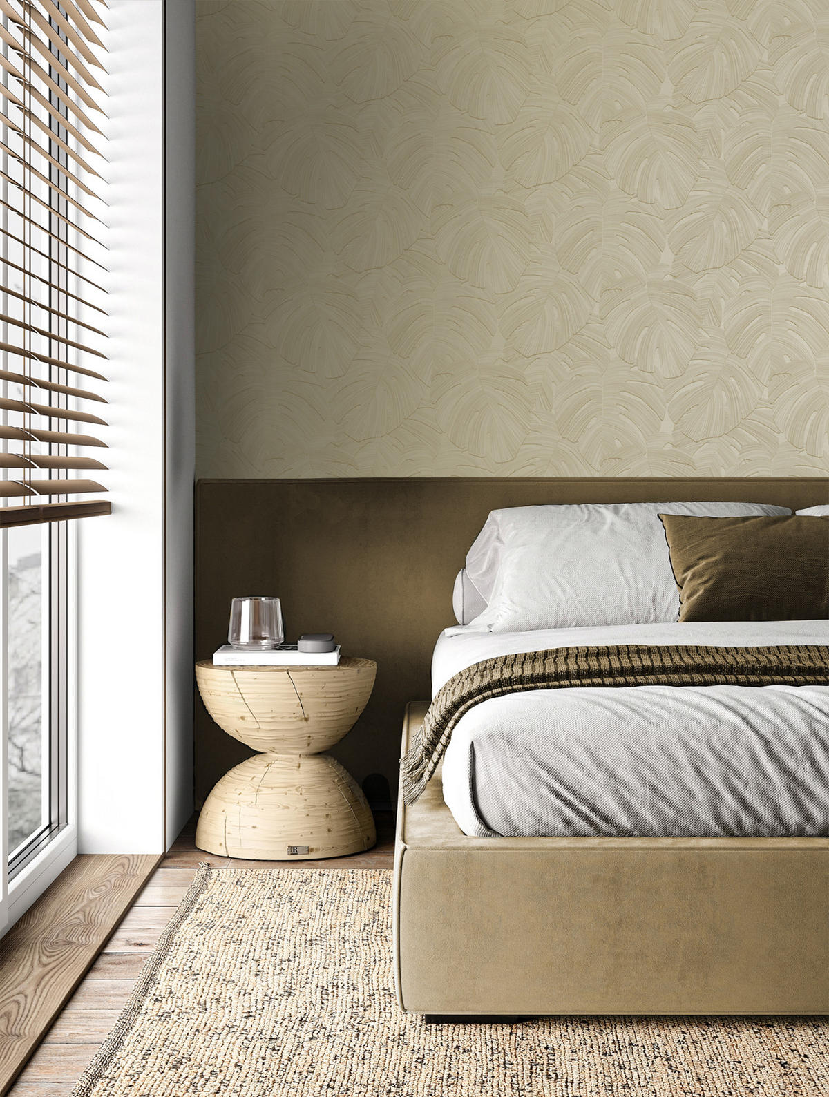 TAPETE tropische Blätter 53 cm x 10.05 m - Braun, Papier (53/1000cm) - Origin Wallcoverings