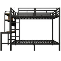 ETAGENBETT Eisen 140/200 cm Schwarz - Schwarz, Metall - Raumix