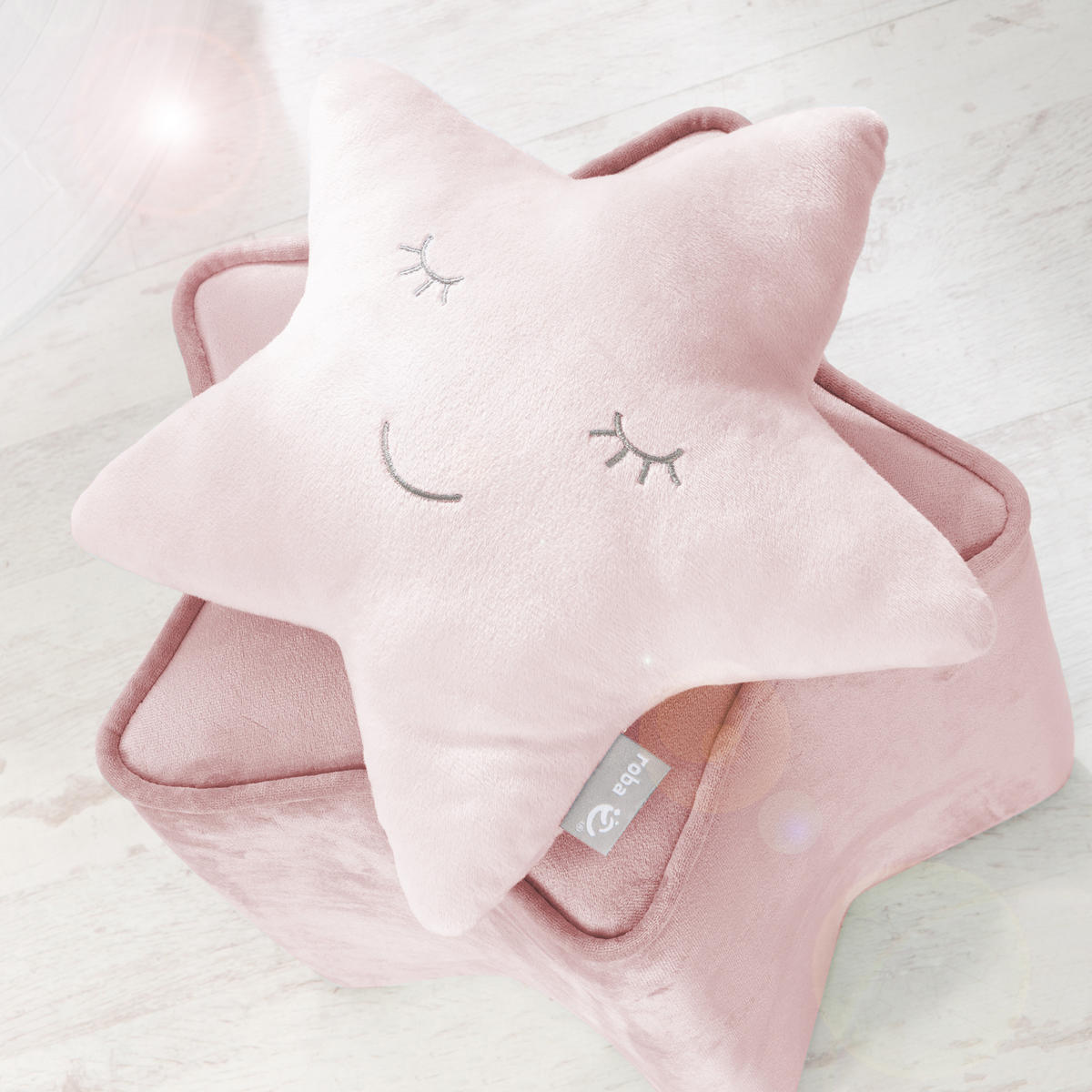 KUSCHEL- UND DEKOKISSEN Stern rosa - Rosa, Textil (32/8cm) - Roba