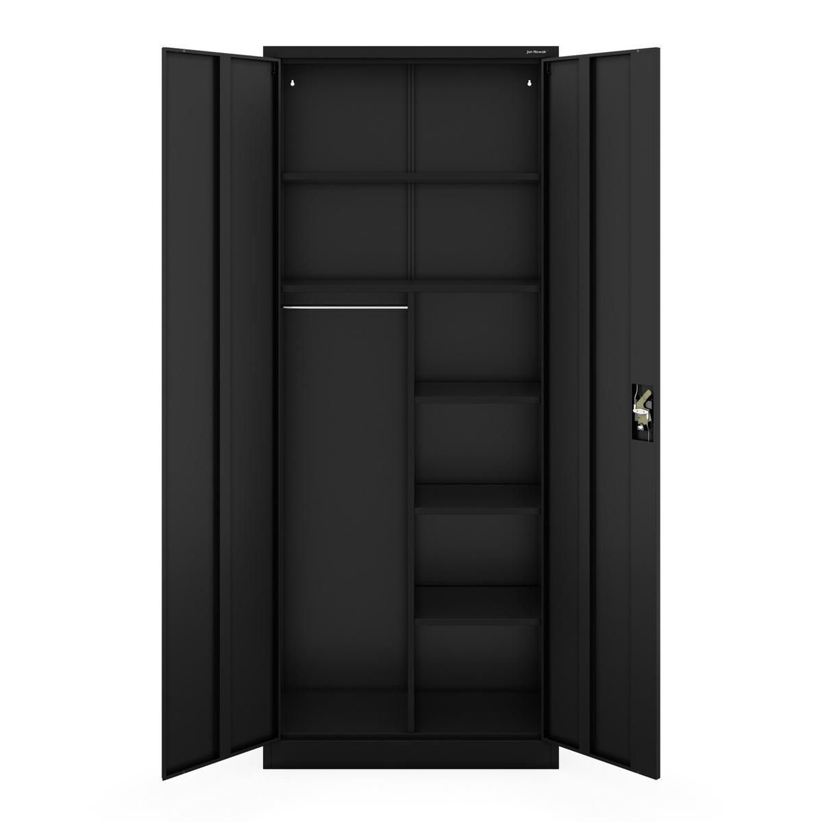 HAUSWIRTSCHAFTSSCHRANK DAWID 220 - Schwarz, Metall (90/220/45cm) - Jan Nowak