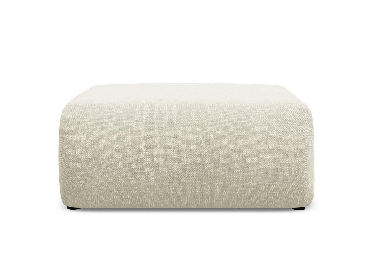 POUF Chenille Stoff Beige - Beige/Schwarz, Kunststoff/Textil (94/40/89cm) - Makamii