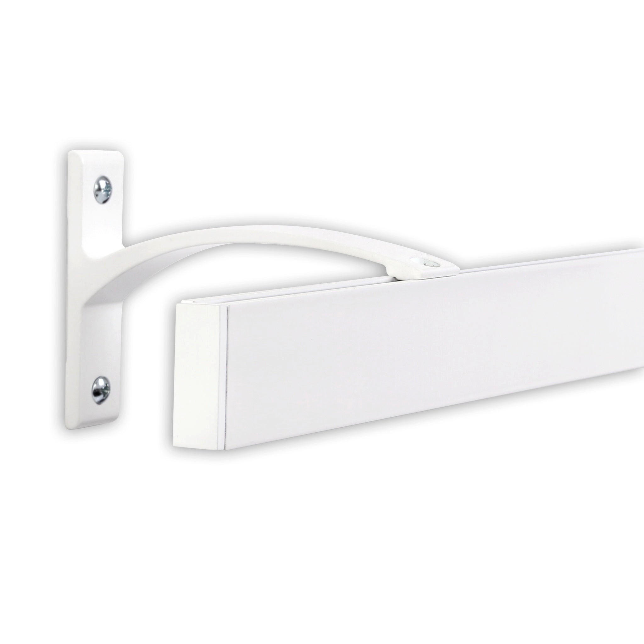 GARDINENSCHIENE auf Maß 1-lauf Wandmontage Curve 480cm - Weiß, Metall (480cm) - Deco-Raum