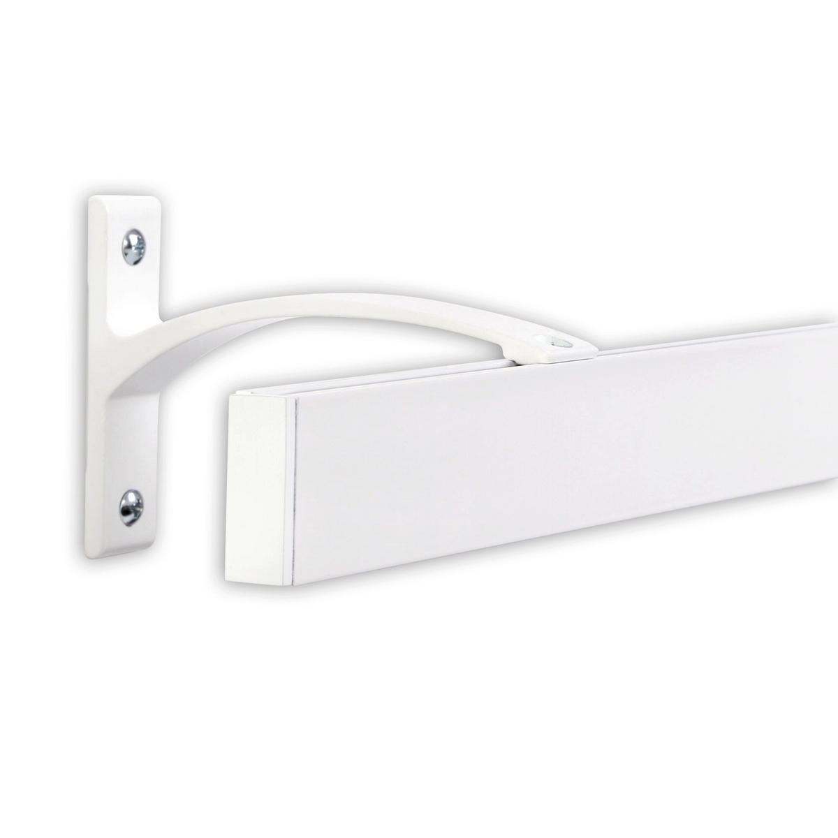 GARDINENSCHIENE auf Maß 1-lauf Wandmontage Curve 480cm - Weiß, Metall (480cm) - Deco-Raum