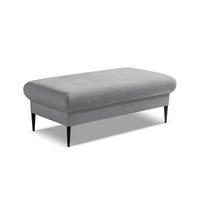 POUF Chenille Stoff Grau - Hellgrau/Schwarz, Holzwerkstoff/Textil (111/88/60cm) - Makamii