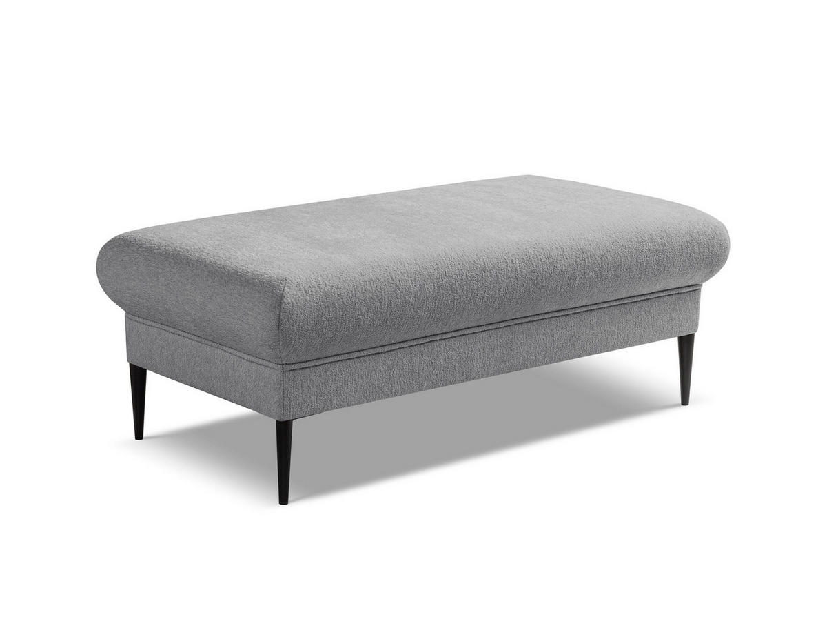 POUF Chenille Stoff Grau - Hellgrau/Schwarz, Holzwerkstoff/Textil (111/88/60cm) - Makamii