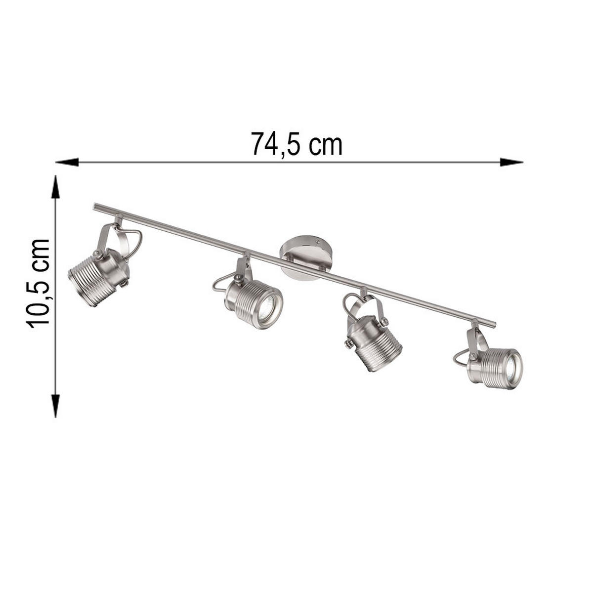 LED DECKENLEUCHTE Silber Matt - Silberfarben, Metall (74.5/18/10.5cm) - Wofi