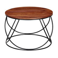 COUCHTISCH Industriestil in Braun, Sheesham-Massivholz Handgefertigt - Schwarz/Braun, Holz/Metall (60/60/40cm) - KADIMA DESIGN