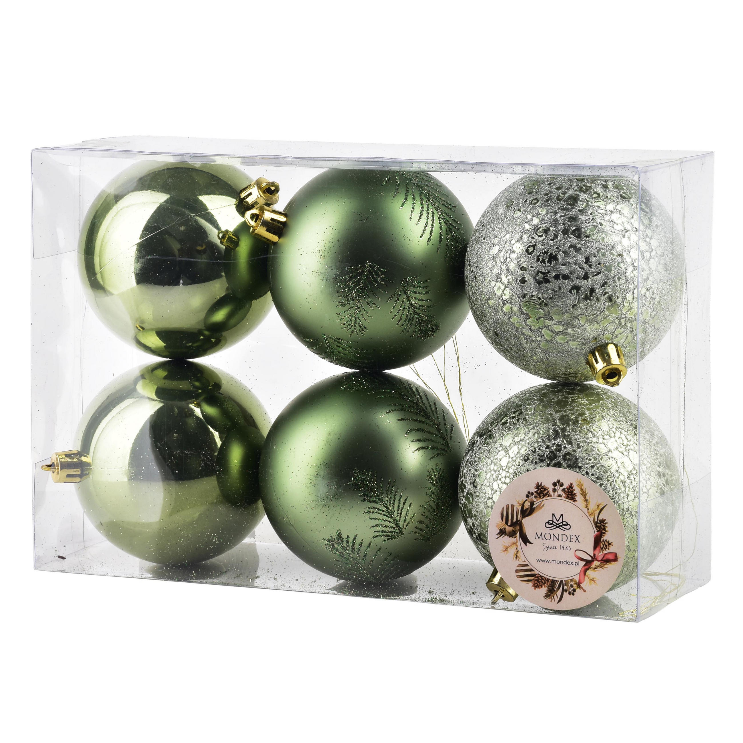 Mondex Weihnachtskugel-Set Grün 9x25x16 cm