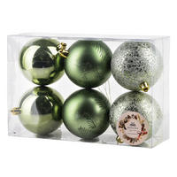 WEIHNACHTSKUGEL-SET Santa Lila 6-tlg Kunststoff - Grün, Kunststoff (9/25/16cm) - Mondex