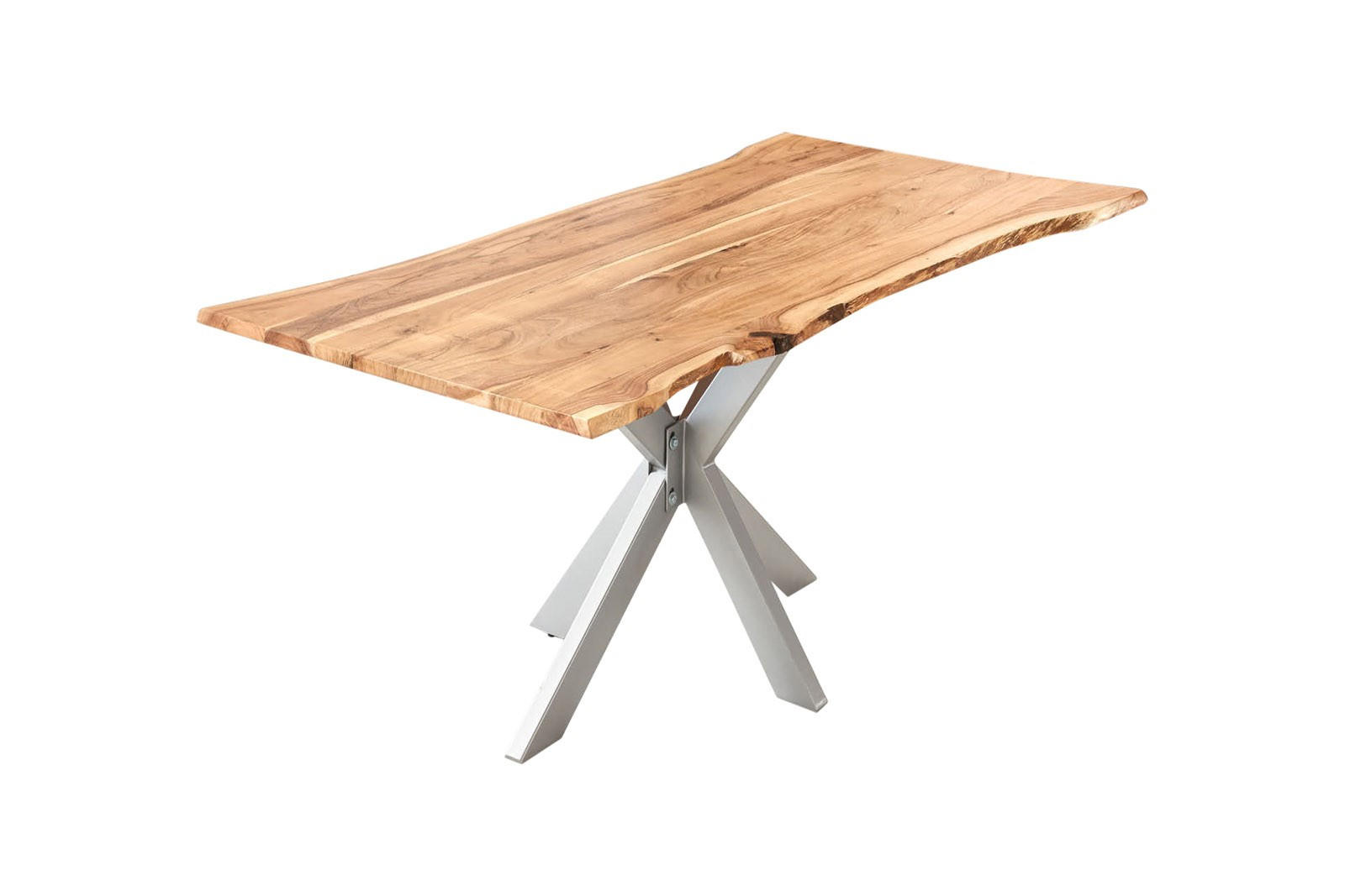 ESSTISCH HELENE - Beige/Silberfarben, Holz/Metall (85/160/77cm) - SAM