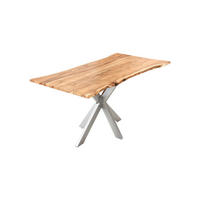 ESSTISCH HELENE - Beige/Silberfarben, Holz/Metall (80/120/77cm) - SAM