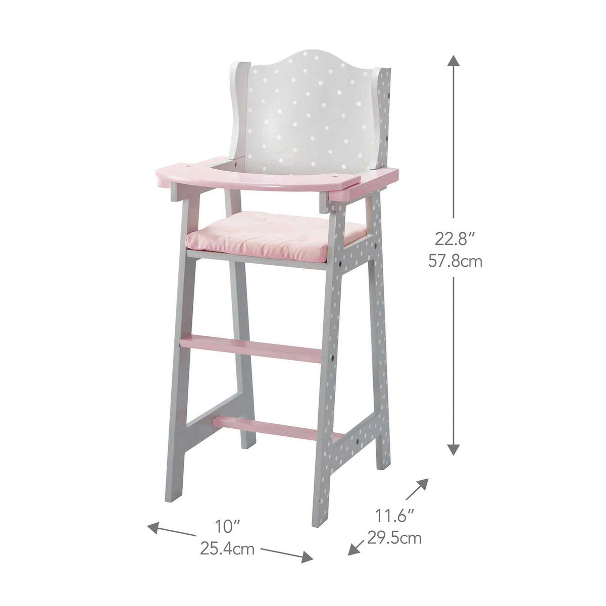 PUPPENHOCHSTUHL Holz, Grau, 58cm - Grau, Holzwerkstoff (25/58/30cm) - Teamson Kids