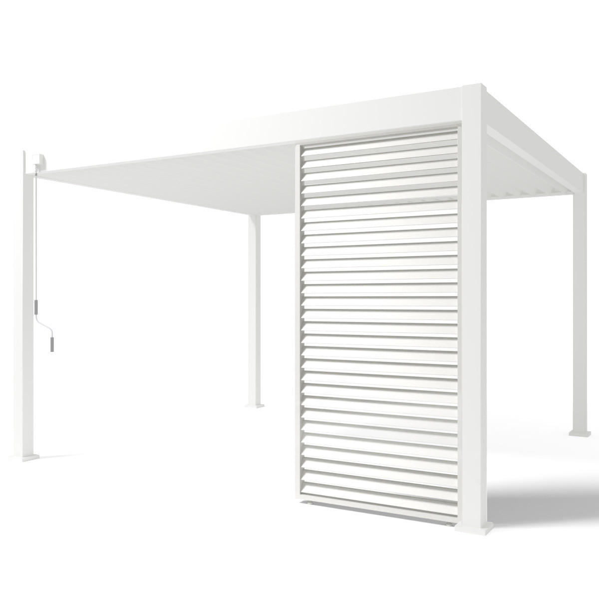 SEITENWAND Horizontale Lamellenwand Paneel 93 cm Zubehör für Trumpf & Superior Pergola Aluminium Weiß - Weiß, Metall (93/234/6cm) - PergoLine