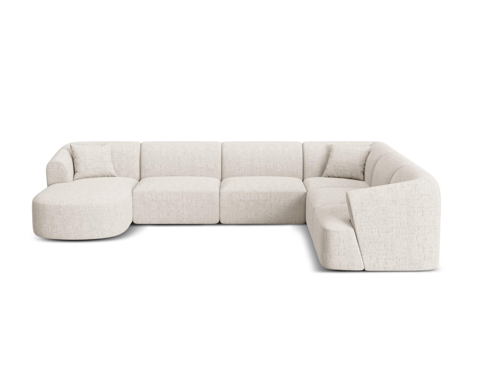 Cosmopolitan Design Modulares-Panoramasofa Creme 255x70x330 cm