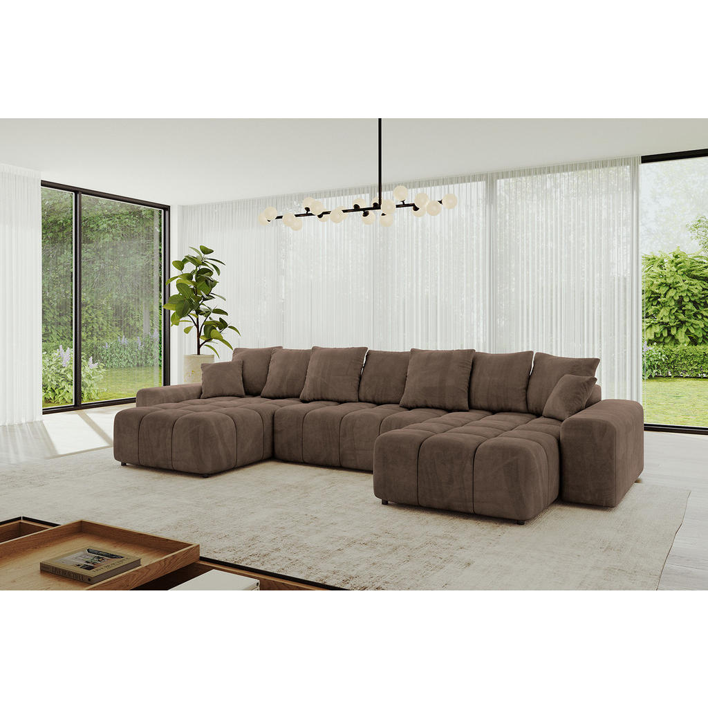 Thumbnail - Altdecor Wohnlandschaft, Braun, Textil, 6-Sitzer, U-Form, 390x84x175 cm, Wohnzimmer, Sofas & Couches, Wohnlandschaften, ...