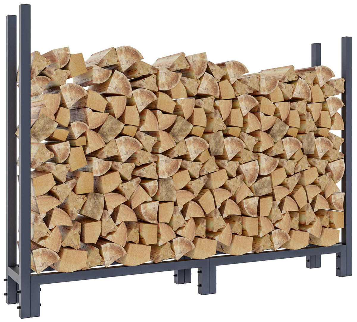 KAMINHOLZREGAL 160/25/115 cm Metall anthrazit - Anthrazit, Textil/Metall (160/115/25cm) - CLP