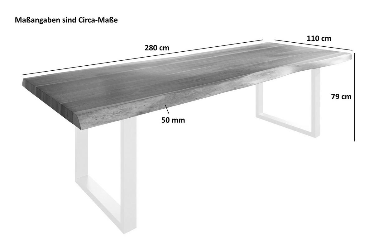 ESSTISCH TITAN - Silberfarben/Braun, Holz (110/280/79cm) - SAM
