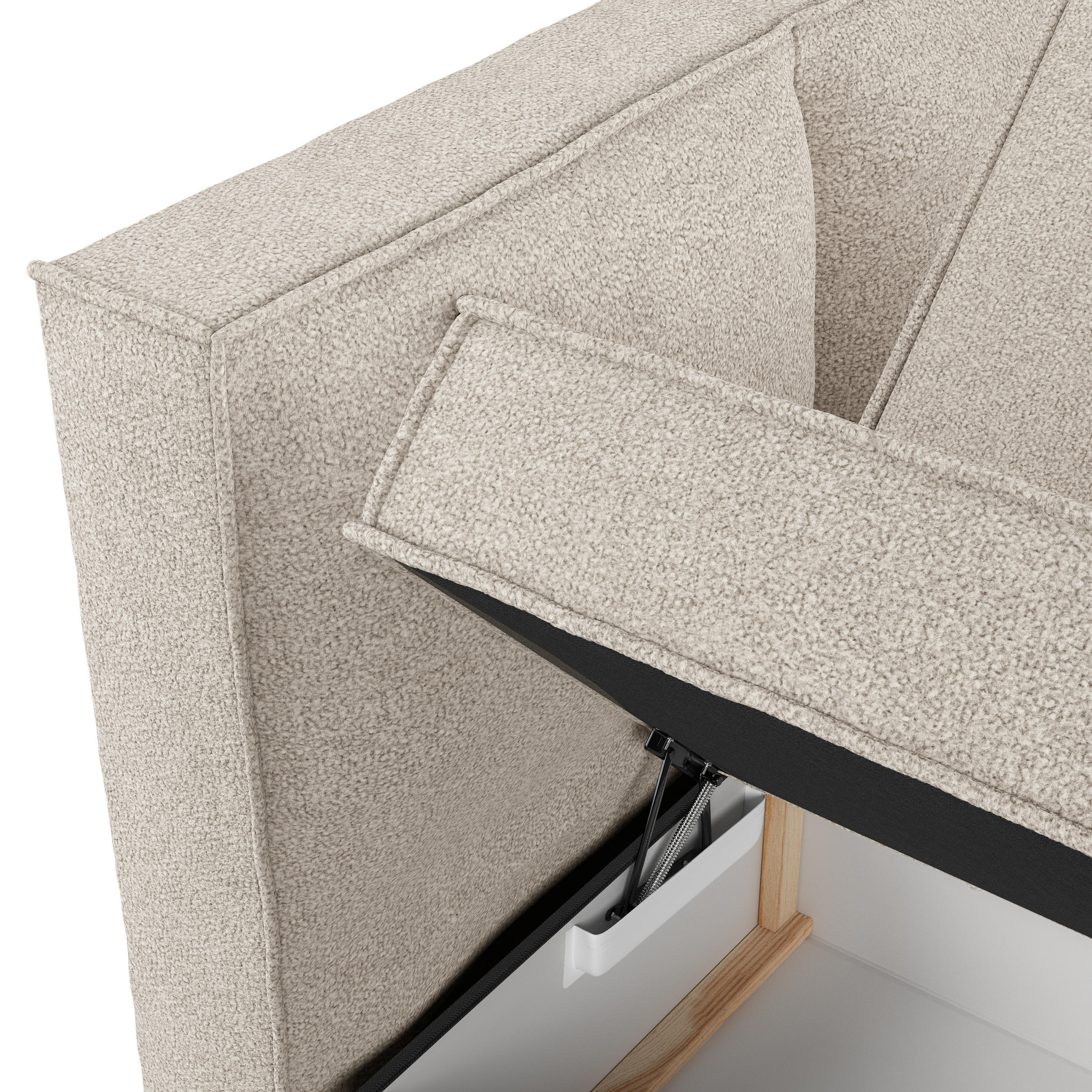 Thumbnail - Maison de Reve Boxbett, Beige, Textil, H3, Höhe ca. 18 cm, 180x200 cm, Oeko-Tex® Standard 100, Reach, FSC 100%, Made in ...