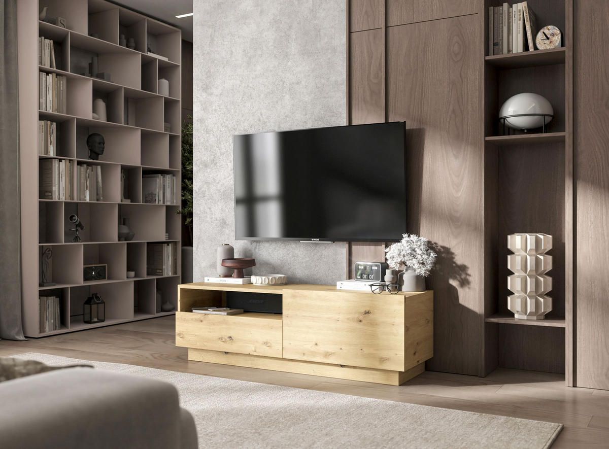 TV-SCHRANK Enjoy Eiche Artisan matt Loft Schublade 120 cm - Eiche Artisan, Holzwerkstoff (120/37/35cm) - Meble Lindner