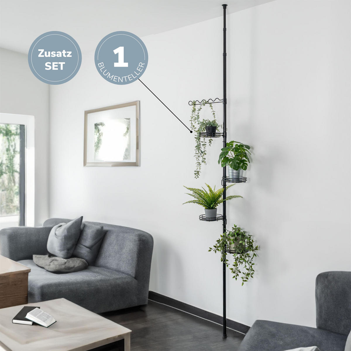 ZUSATZ-PFLANZENTELLER, schwarz - Schwarz, Metall (23/20/4.5cm) - bremermann