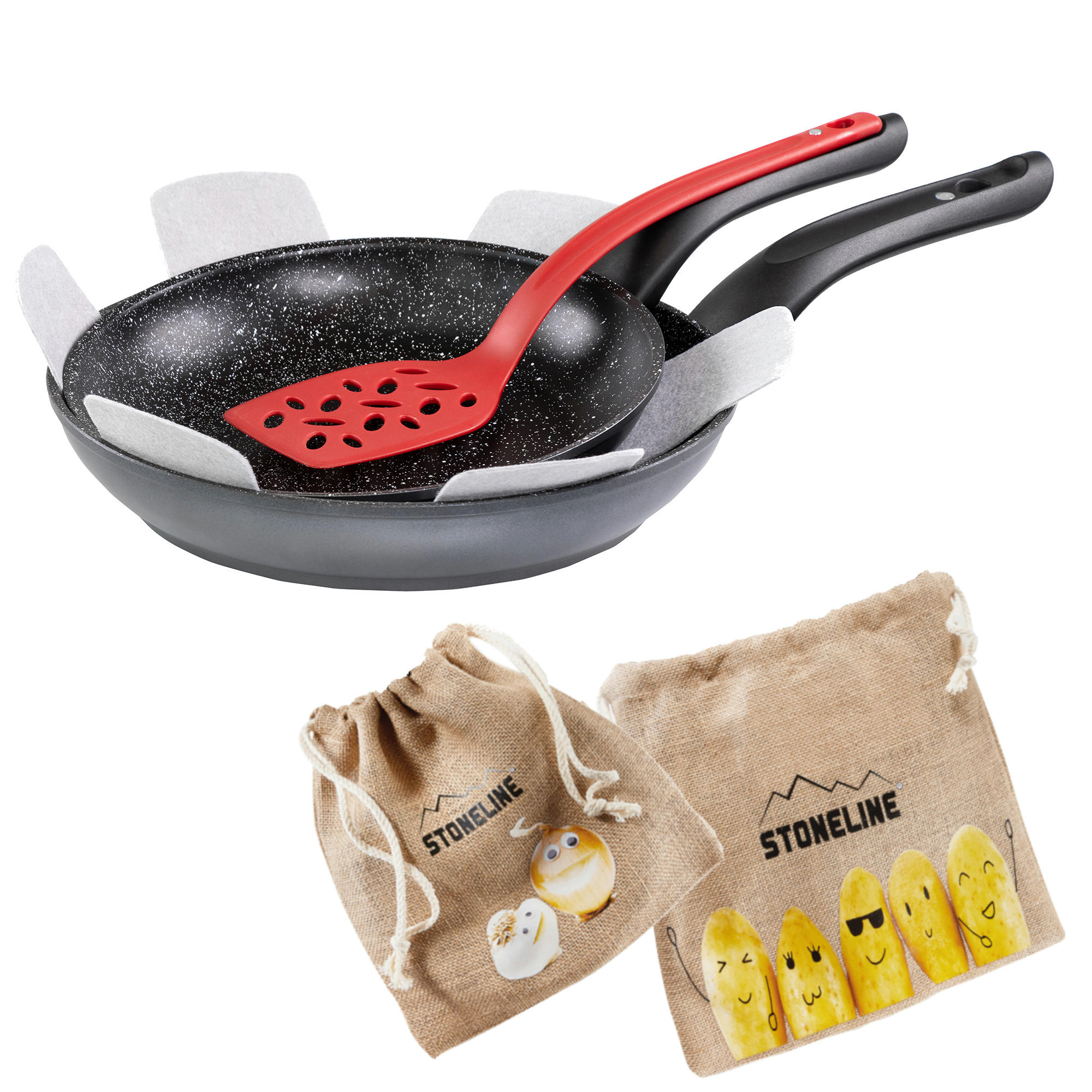 PFANNEN-SET 6 teilig 24/28cm - Grau, Metall