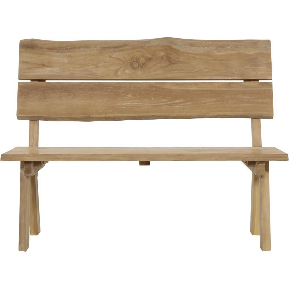 ZWEISITZER-SOFA teak - Schwarz - 130/63/100 cm - Schwarz, Holz (63/100/130cm) - Lesli Living