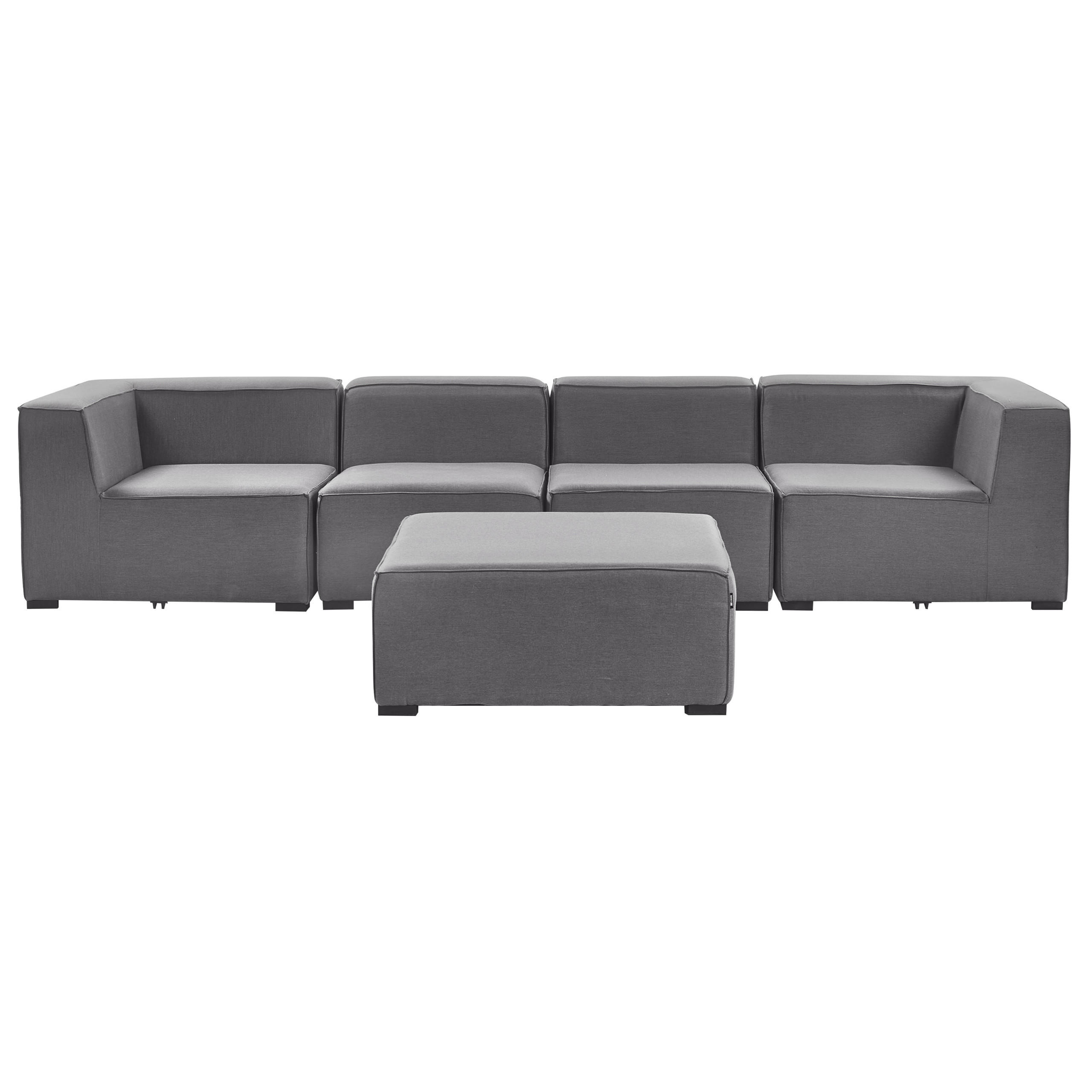 LOUNGE SET 4-Sitzer grau modular Arezzo - Grau, Textil - Beliani