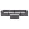 LOUNGE SET 4-Sitzer grau modular Arezzo - Grau, Textil - Beliani