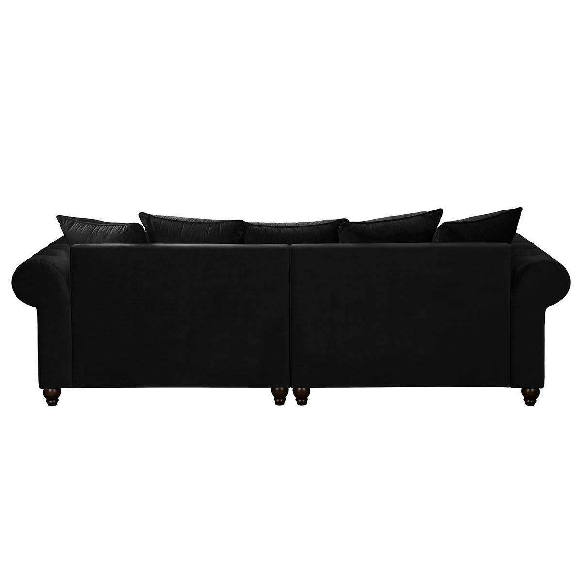 BIGSOFA - Samt - Silberfarben/Schwarz, Buchenholz/Textil (260/90/93cm) - home24