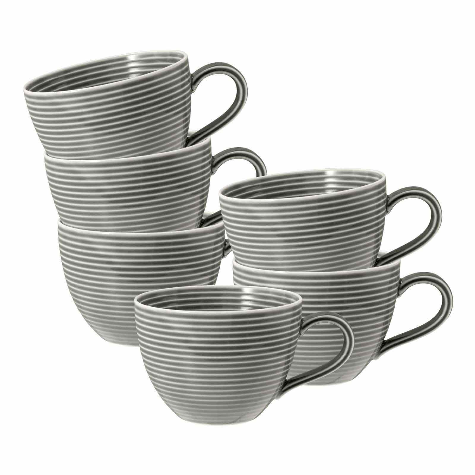 KAFFEETASSEN Beat Color Glaze Perlgrau 0,26 l 6er Set - Grau, Keramik (0.26L) - Seltmann Weiden