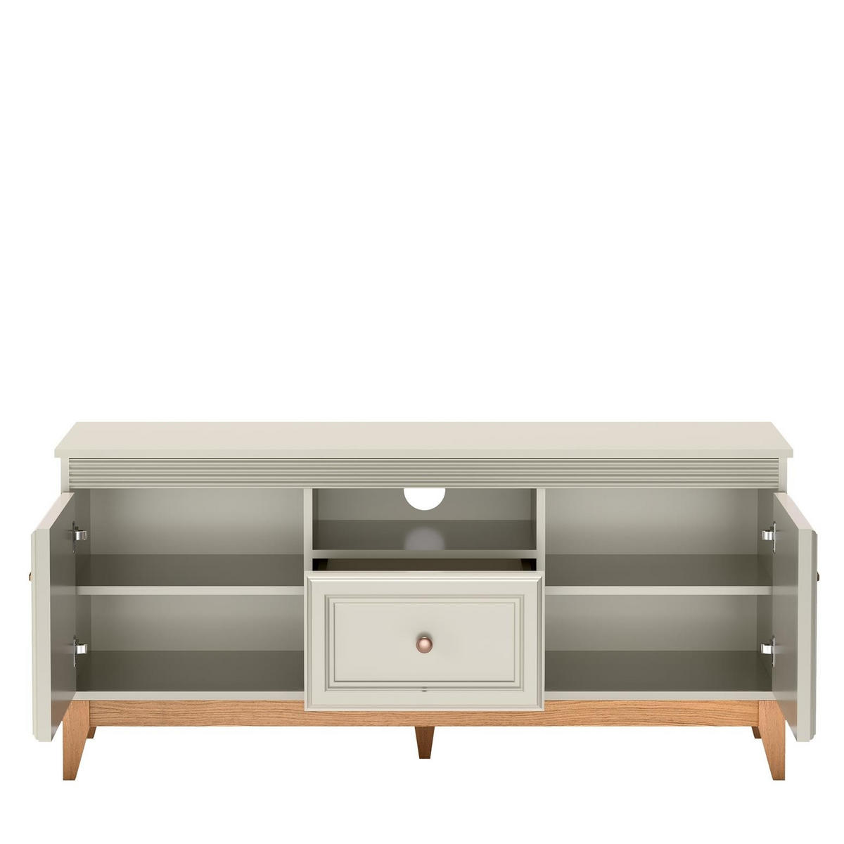 RTV-SCHRANK Windsor Kaschmir, Dreitüriger TV-Tisch mit Schublade - Kaschmir, Holzwerkstoff (136/62/41cm) - Bettso