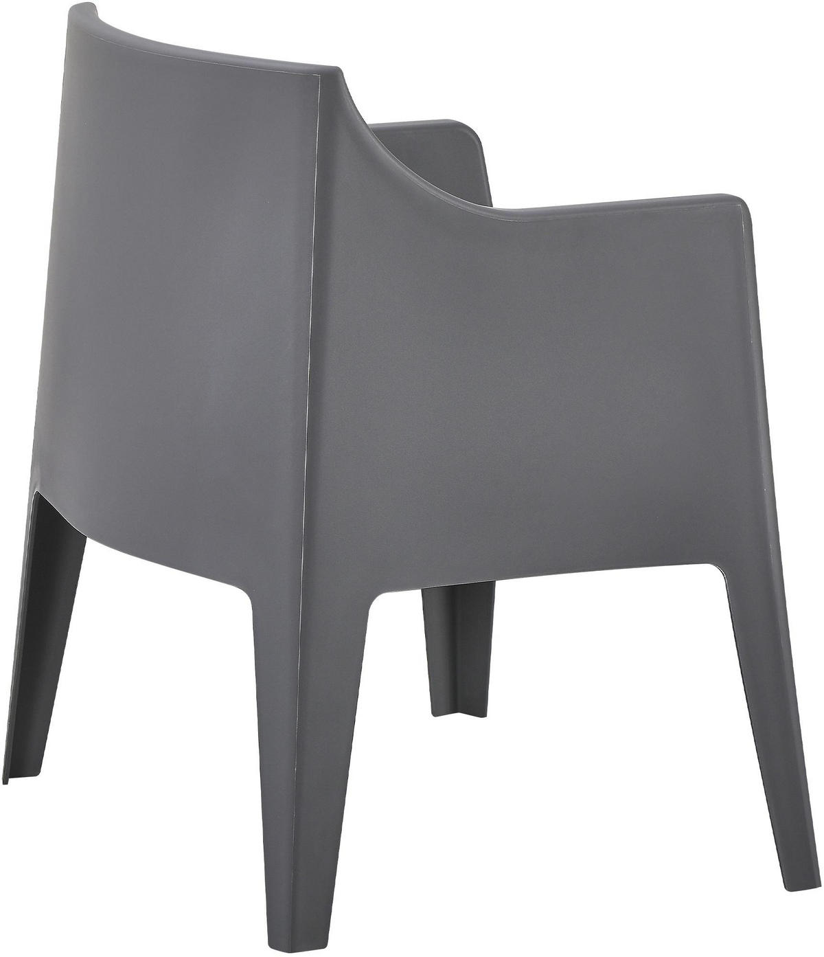 GARTENSTUHL Henri 6er Set 73x57x78cm Kunststoff Dunkelgrau Stapelstuhl - Dunkelgrau, Kunststoff (73/78/57cm) - DELUKE