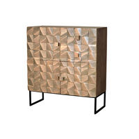 SIDEBOARD aus Mangoholz und Bronze - Dunkelbraun, Holz (42/110/100cm) - Giner y Colomer