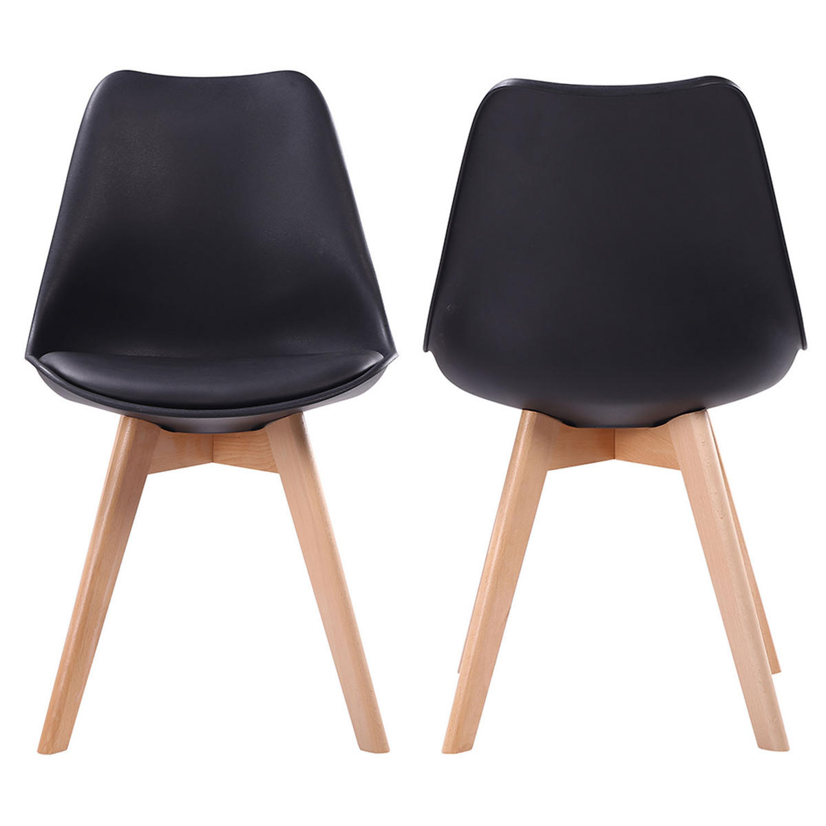 STÜHLE Nora Schwarz 2er-Set - Schwarz, Kunststoff (49/81/52cm) - Happy Garden