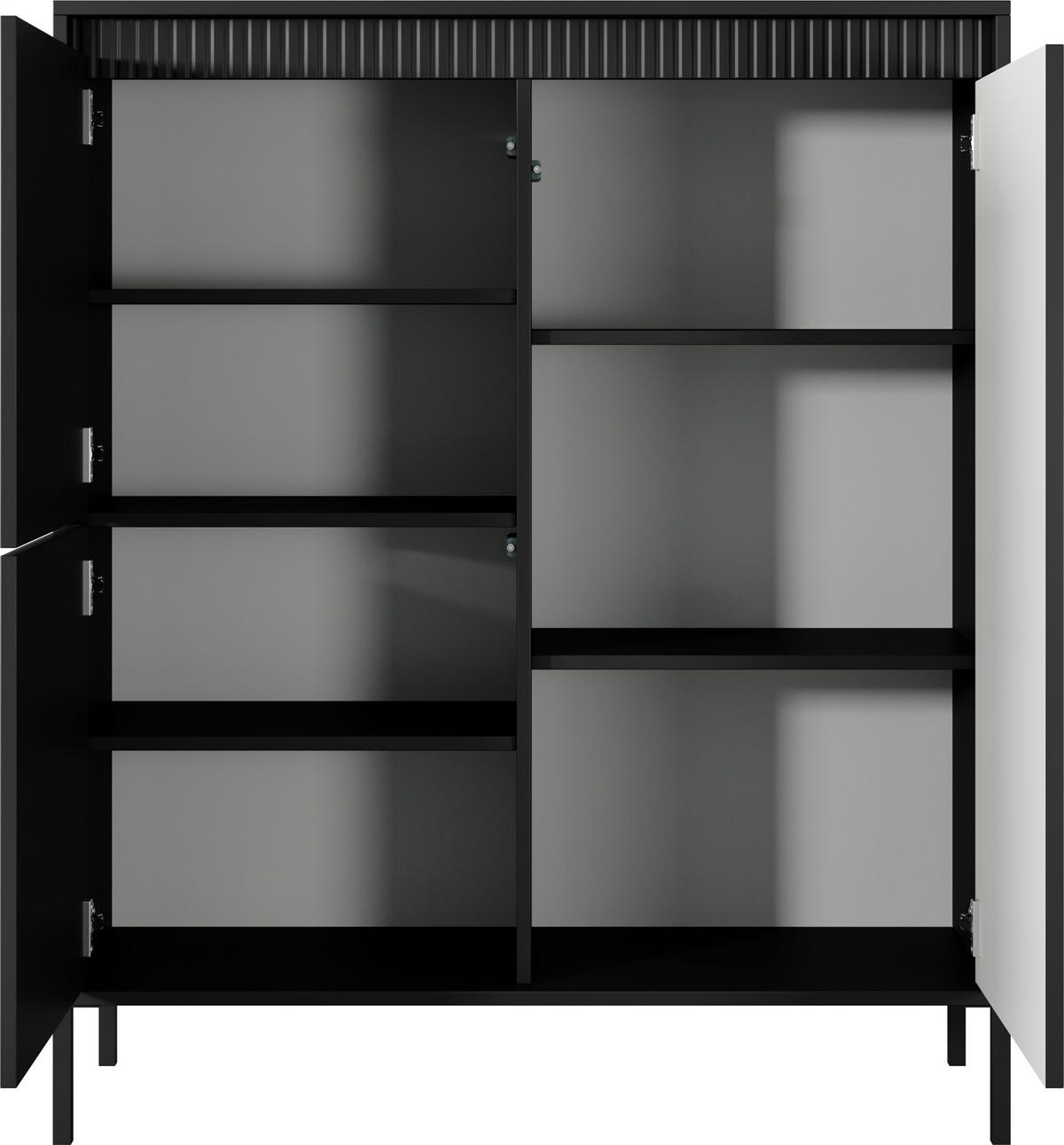HIGHBOARD Cindy in Schwarz 104/123/40 cm - Schwarz, Holzwerkstoff/Metall (103.5/123.4/39.5cm) - WFL GROUP