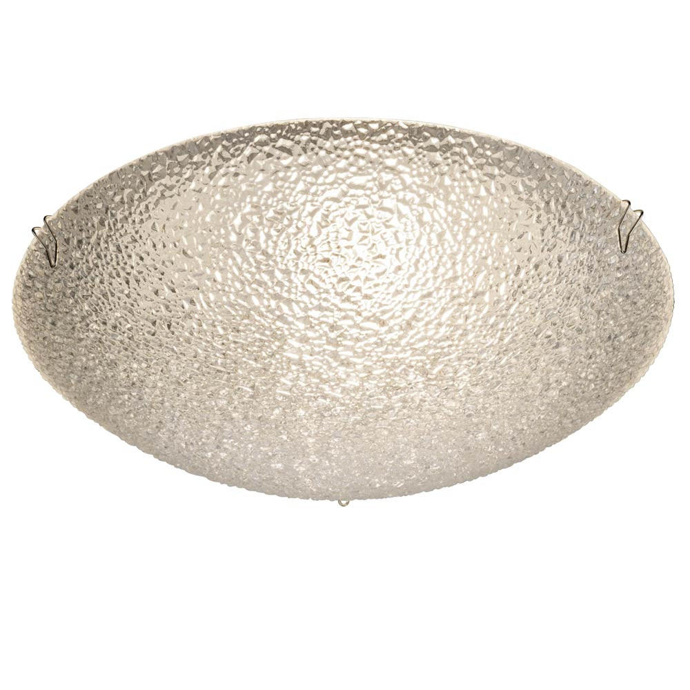 LED DECKENLEUCHTE TRIA I Weiß Glas geeist - Weiß, Glas (25/25/8cm) - Globo Lighting