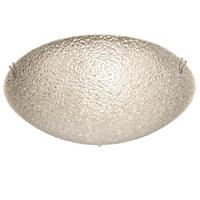 LED DECKENLEUCHTE TRIA I Weiß Glas geeist - Weiß, Glas (25/25/8cm) - Globo Lighting