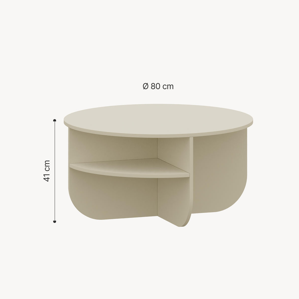 COUCHTISCH Reykhon 80/80/41 cm - Sandfarben, Holzwerkstoff (80/80/41cm) - [en.casa]