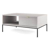 COUCHTISCH Kioto 104 cm in Grau mit Schubladen und Metallbeinen - Goldfarben/Schwarz, Holzwerkstoff/Metall (68/104/46cm) - Ravio