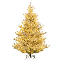 WEIHNACHTSBAUM mit 13 Modi Beleuchtung und Schnee 210 cm grün - Grün, Metall (210cm) - COSTWAY