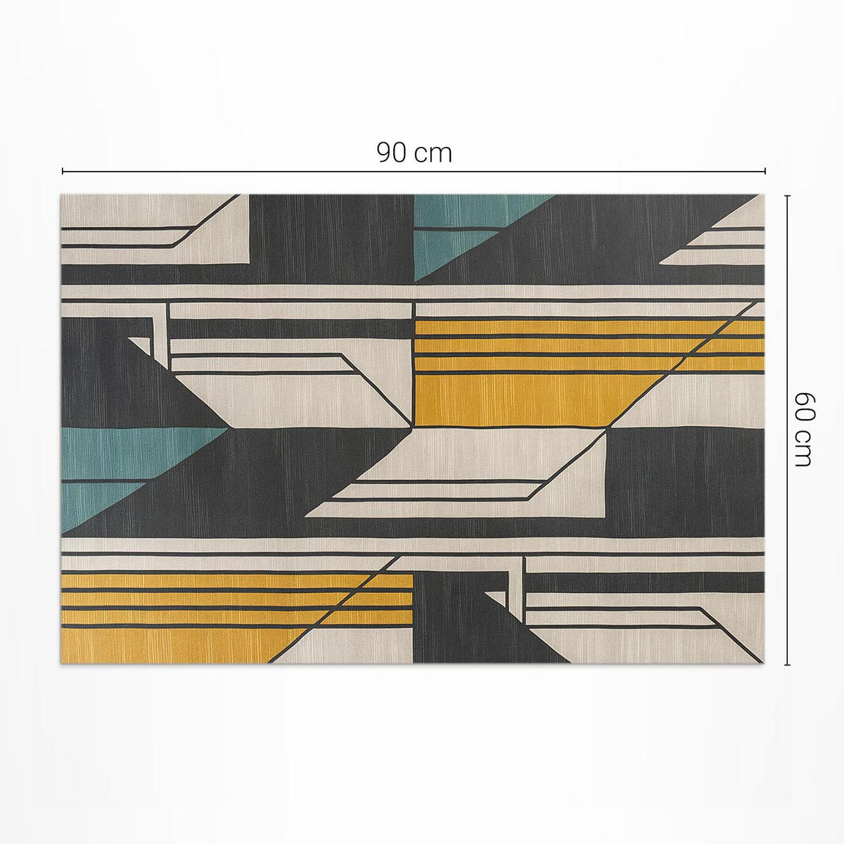 TEPPICH 60x90 cm Geometrisch Abstraktes Lineares Vintage Muster - Multicolor, Kunststoff (60/90cm) - Wallfluent