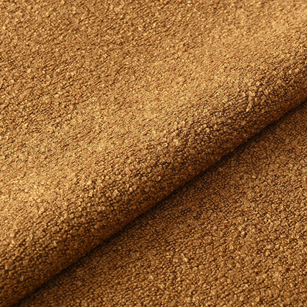 BOUCLÉ-STOFF Senf 64cm - Dunkelgelb, Textil (64/77/68cm) - Sia Home