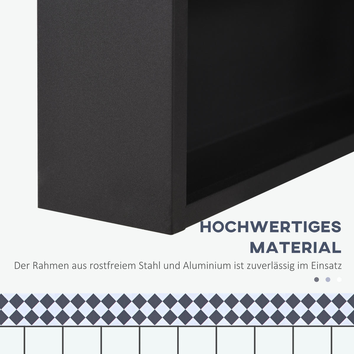 SPIEGELSCHRANK mit 3 Schichten, für Badezimmer, Schlafzimmer, Edelstahl, Schwarz - Schwarz, Glas (15/60/40cm) - Kleankin
