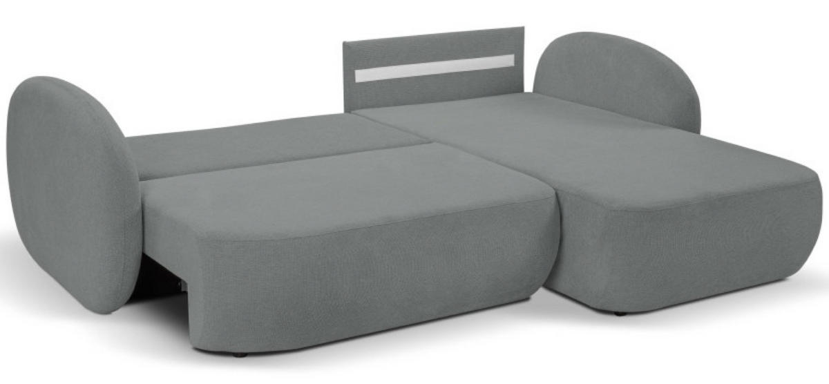 ECKSOFA Dunkelgrau OLIVIO Ausziehbar Rechts - Dunkelgrau/Grau, Textil (174/248cm) - Sepro Meble