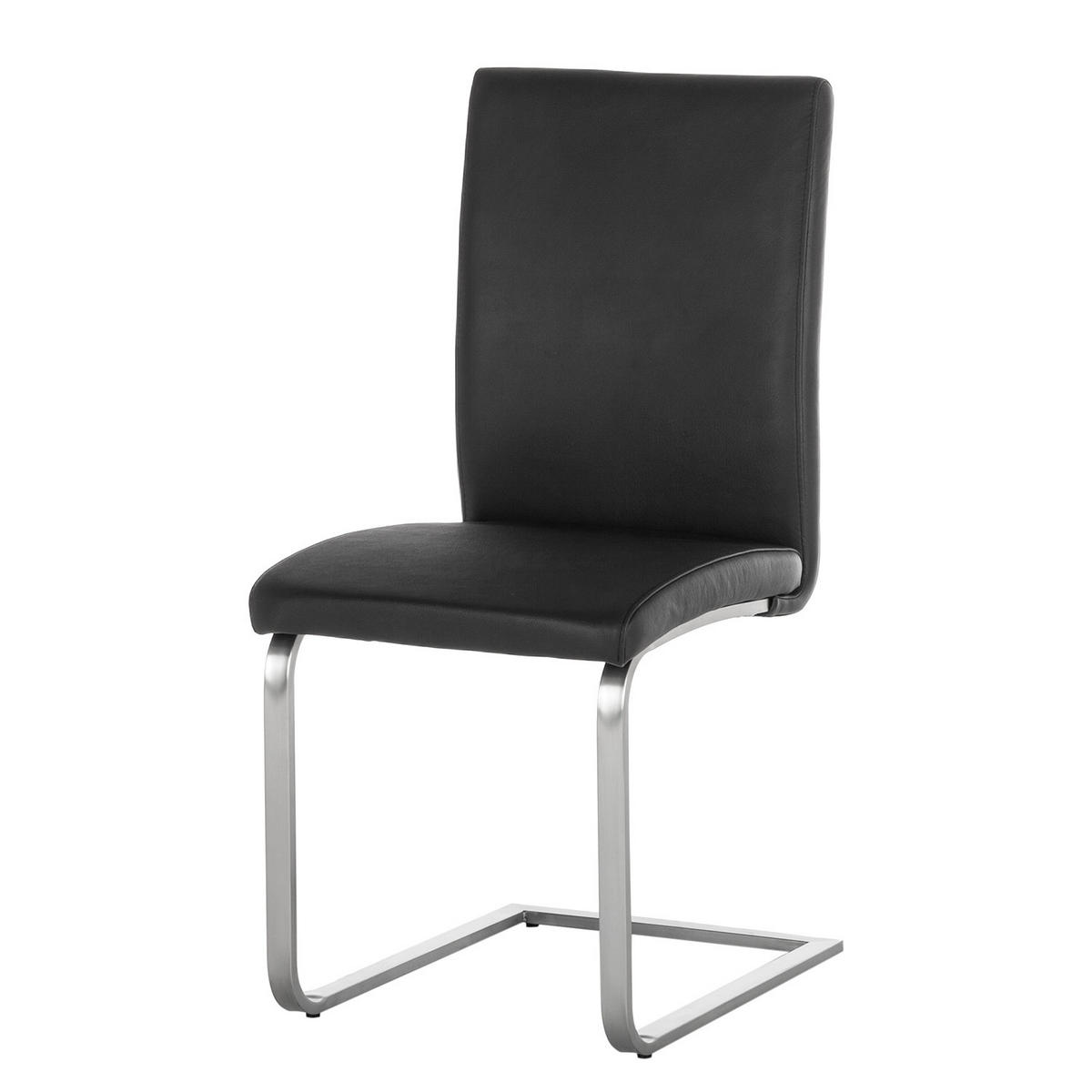 FREISCHWINGER - 2er-Set - Echtleder - Edelstahlfarben/Schwarz, Leder/Metall (44/98/58cm) - home24