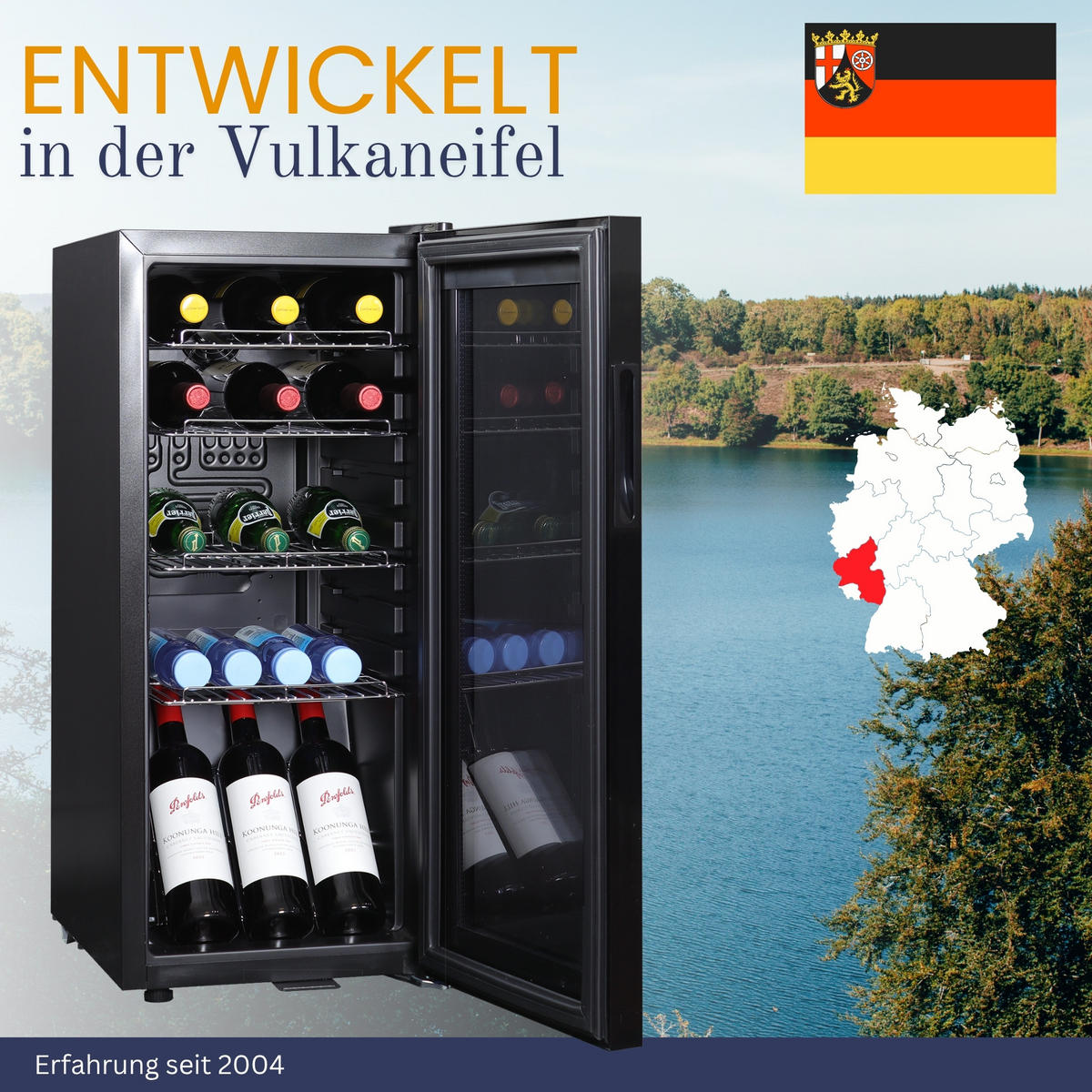 WEINKÜHLSCHRANK GK60 - Schwarz, Metall (35/79cm) - Sommertal
