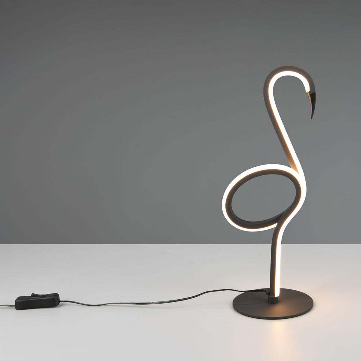 LED TISCHLEUCHTE INGO Schwarz Flamingo Design - Schwarz, Metall (12/14/35cm) - Trio Leuchten