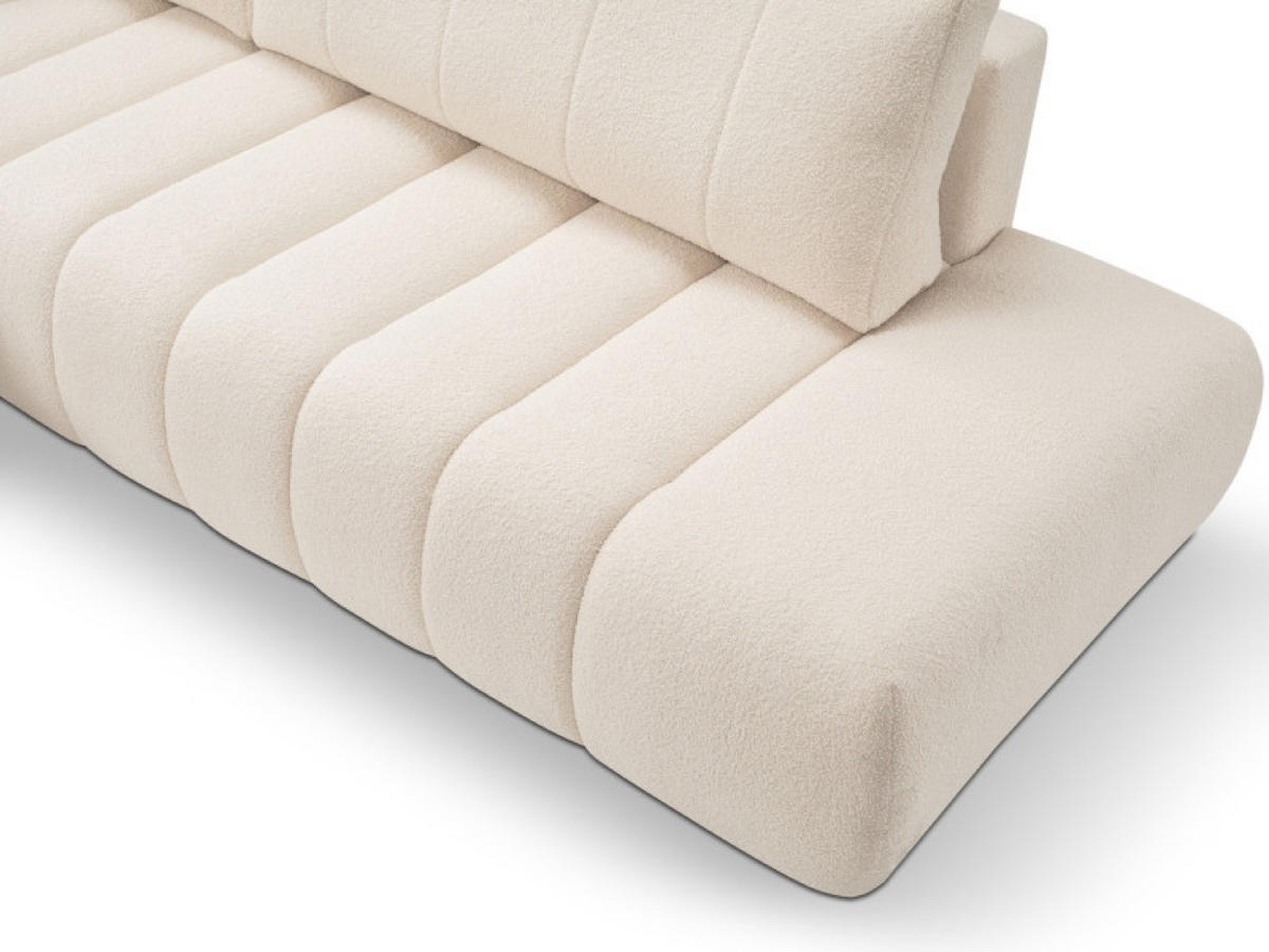 ECKSOFA Creme ALOO Mit Schlaffunktion Links Stoff Bouclé - Beige, Textil (276/176cm) - Sepro Meble